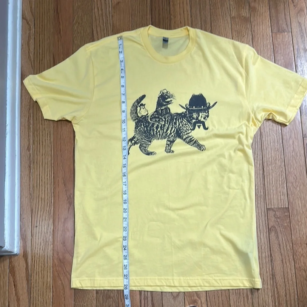 Next Level Apparel Yellow Cat Graphic Tee - Picture 3 of 4
